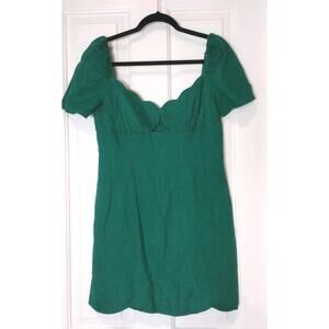 SALONI Emerald Green Scalloped Midi Dress